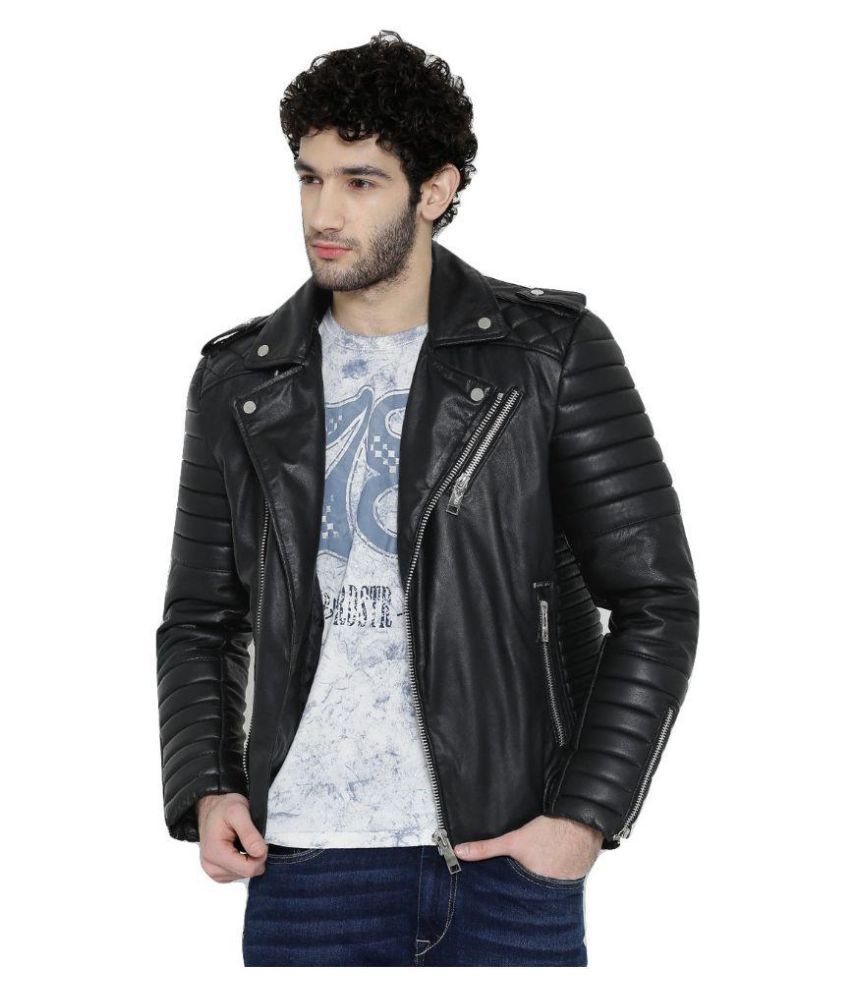 Anbow Black Leather Leather Jacket Jacket - Buy Anbow Black Leather ...