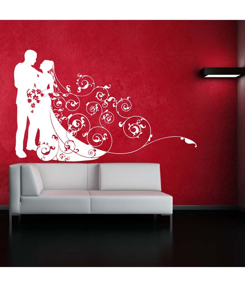     			Decor Villa Happy Wedding PVC Wall Stickers