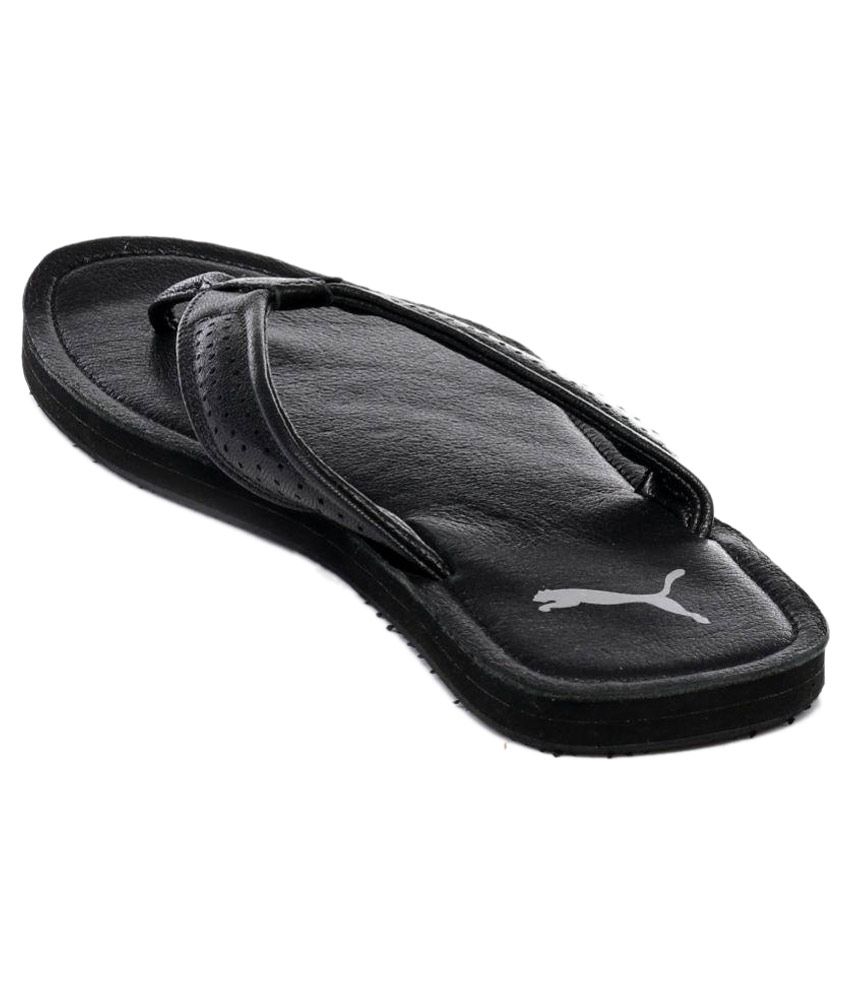 puma black thong flip flop