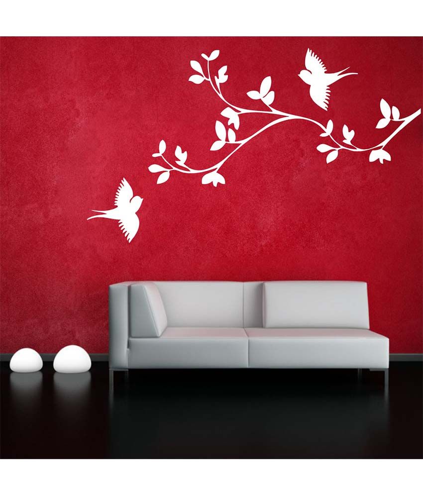 Decor Villa Flying Birds Around Leafs Pvc Wall Stickers