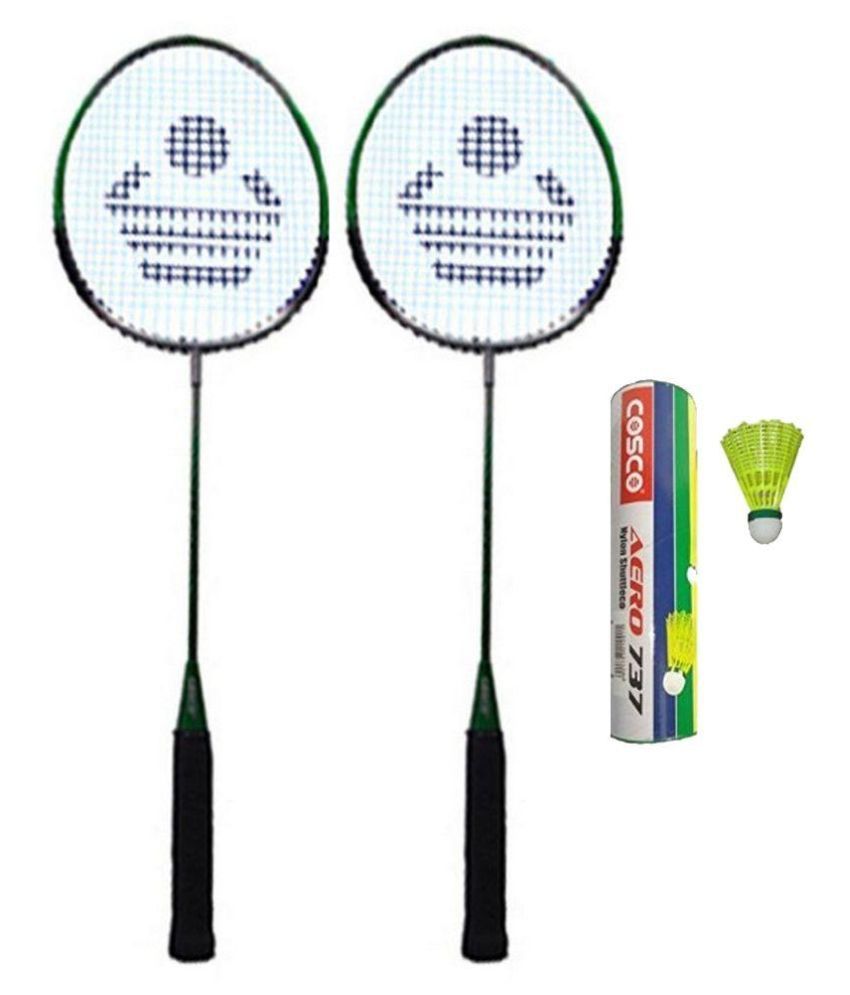 Cosco CB88 Badminton Racket Pair With Aero 737 Nylon Shuttle Cock Buy