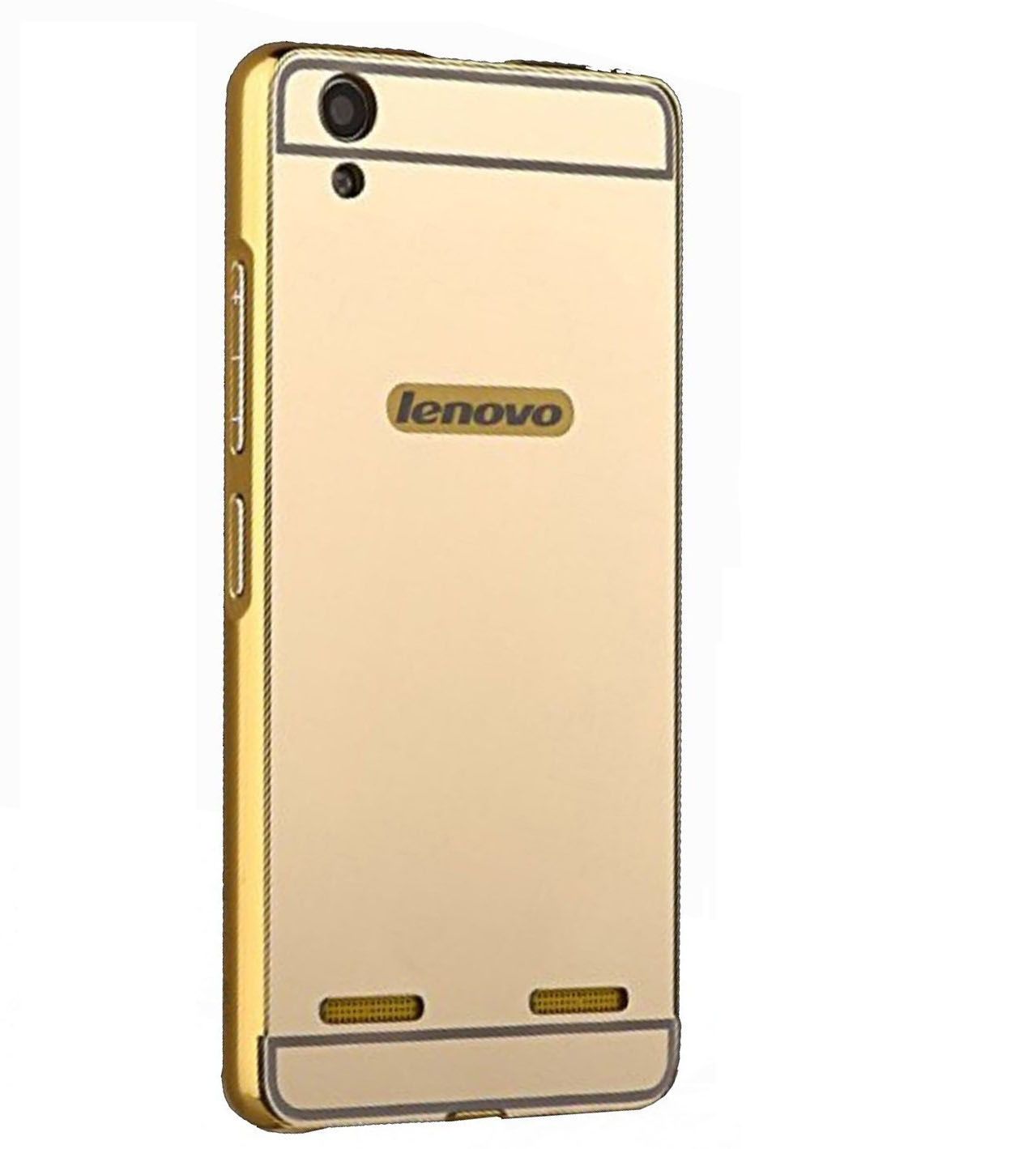 Lenovo A6000 Plus Cover by Kosher Traders Golden Plain Back Covers