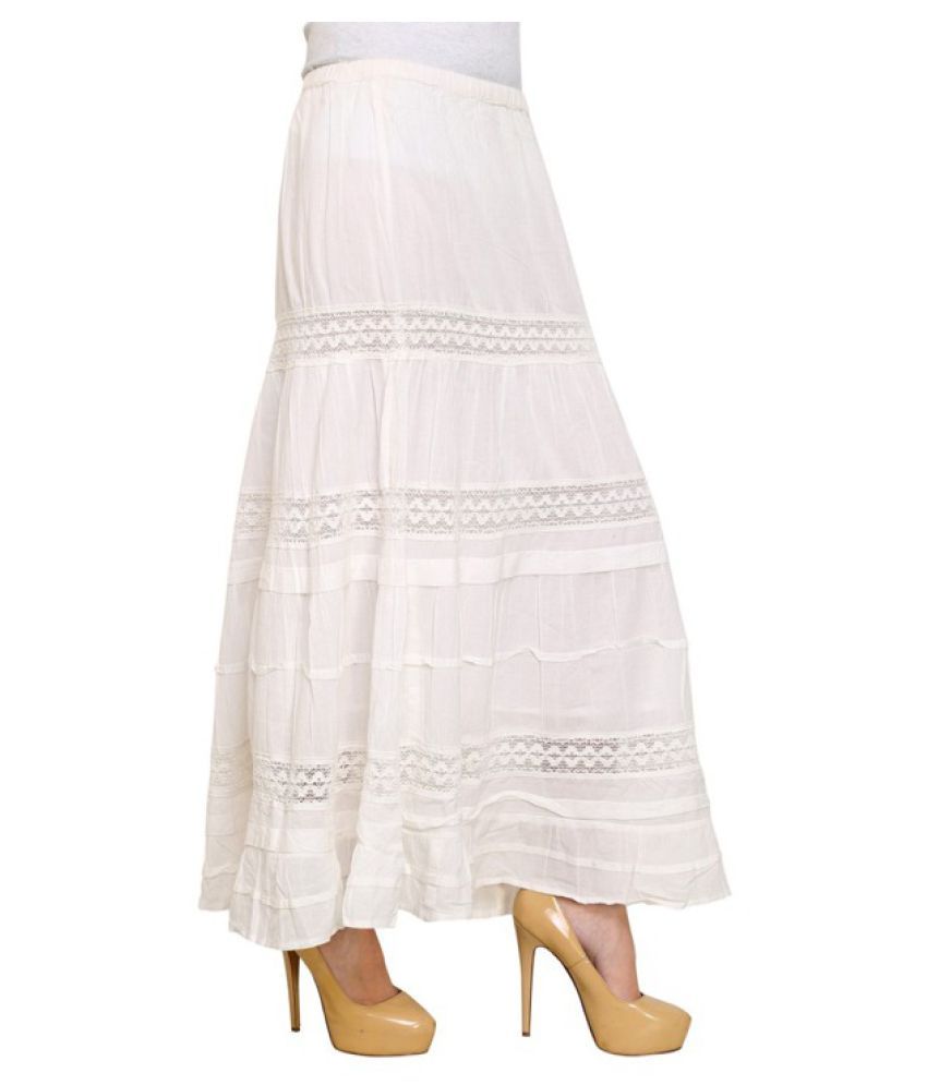 white broomstick skirt long