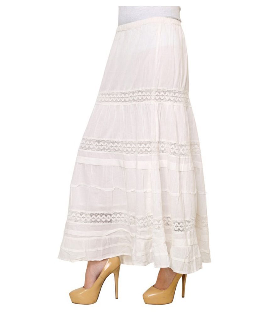 white broomstick skirt long