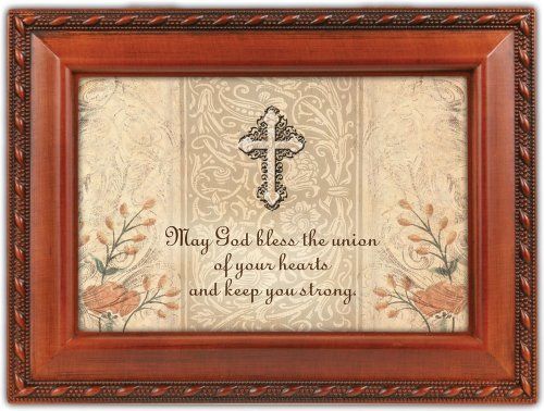 Cottage Garden Wedding Woodgrain Music Box Jewelry Box Plays Ave