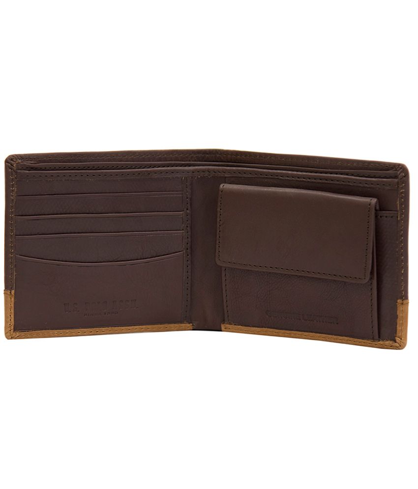 U S Polo Brown Leather Wallet For Men: Buy Online at Low Price in India