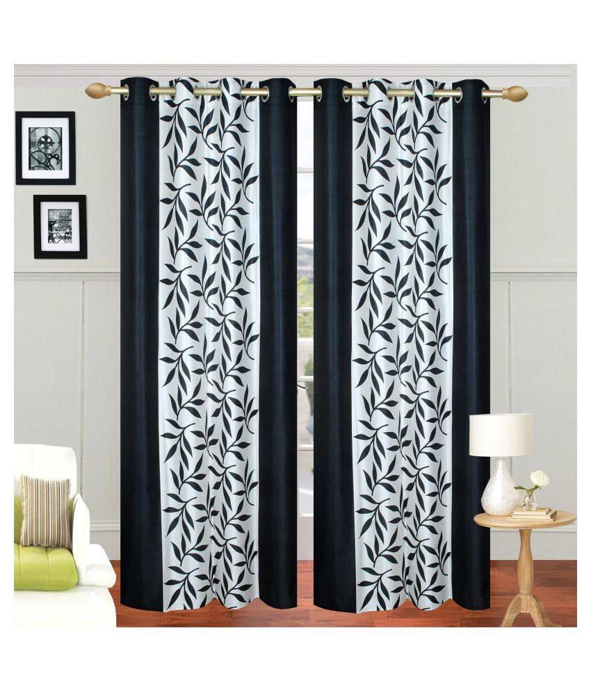     			Stella Creations Set of 2 Eyelet Curtain Floral Multi Color