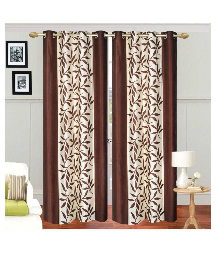     			Stella Creations Set of 2 Eyelet Curtain Floral Multi Color