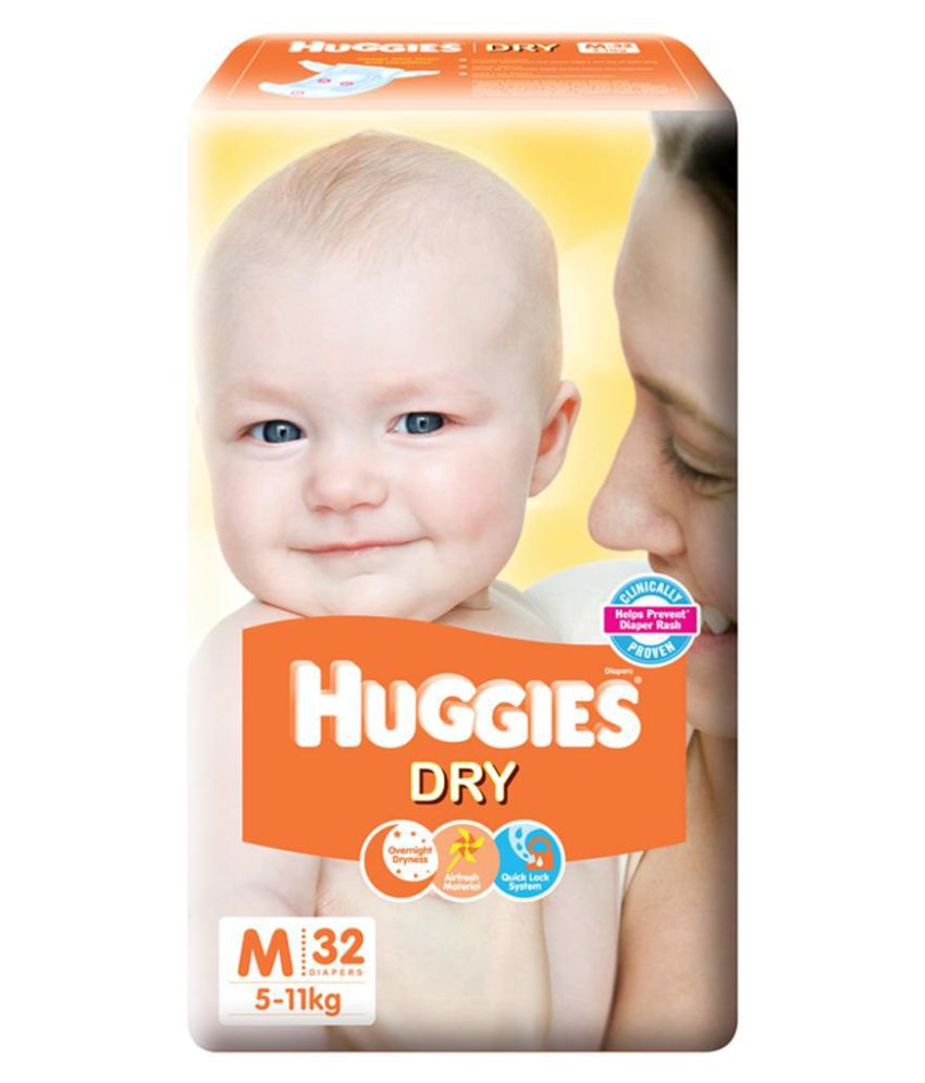 Huggies New Dry Medium Diapers - 32 Pieces: Buy Huggies New Dry Medium ...