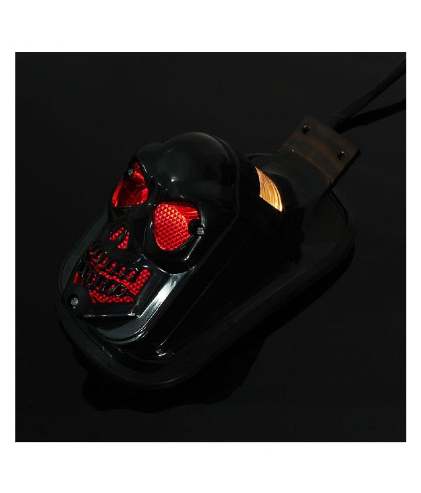 R.J.Von Black Skull Face Metallic Brake Tail Light Buy R.J.Von Black