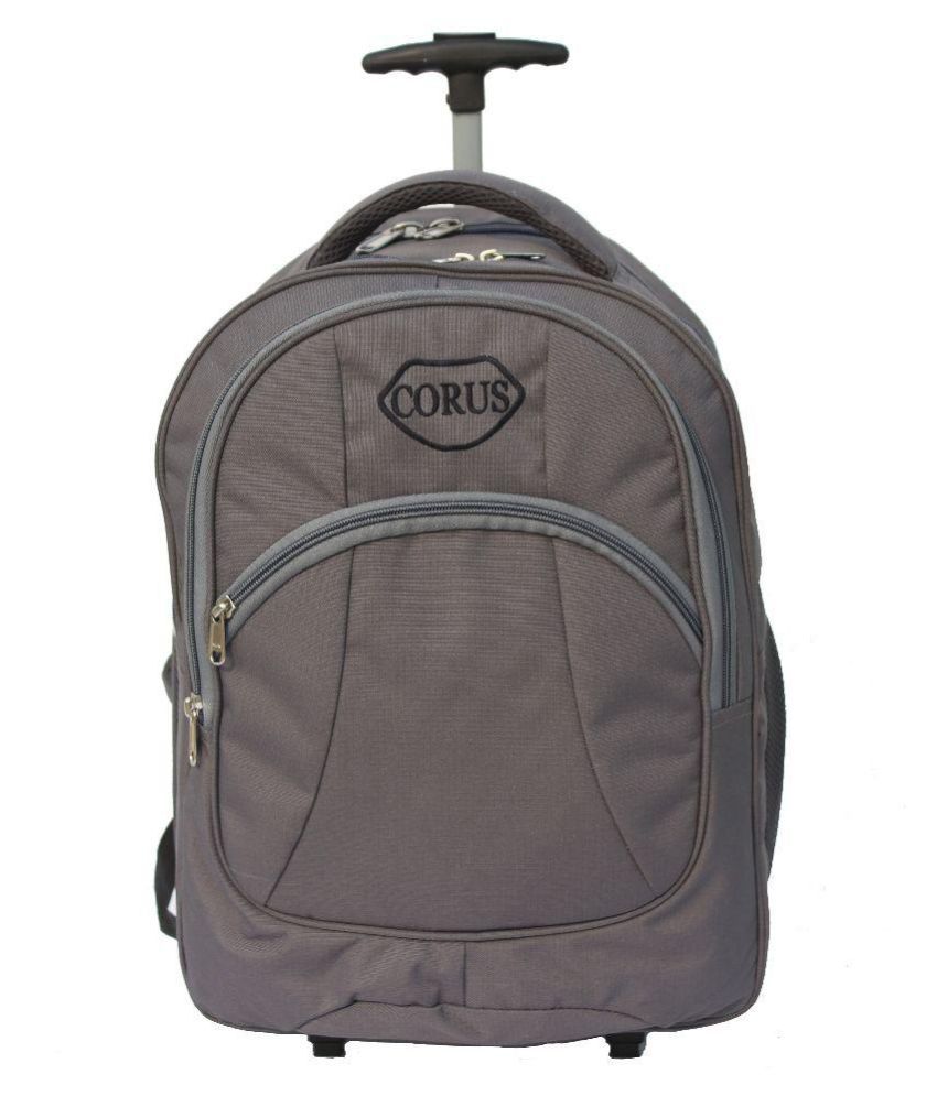 Corus Luggage Trolley Backpack/Laptop Trolley Bags(Grey) Buy Corus