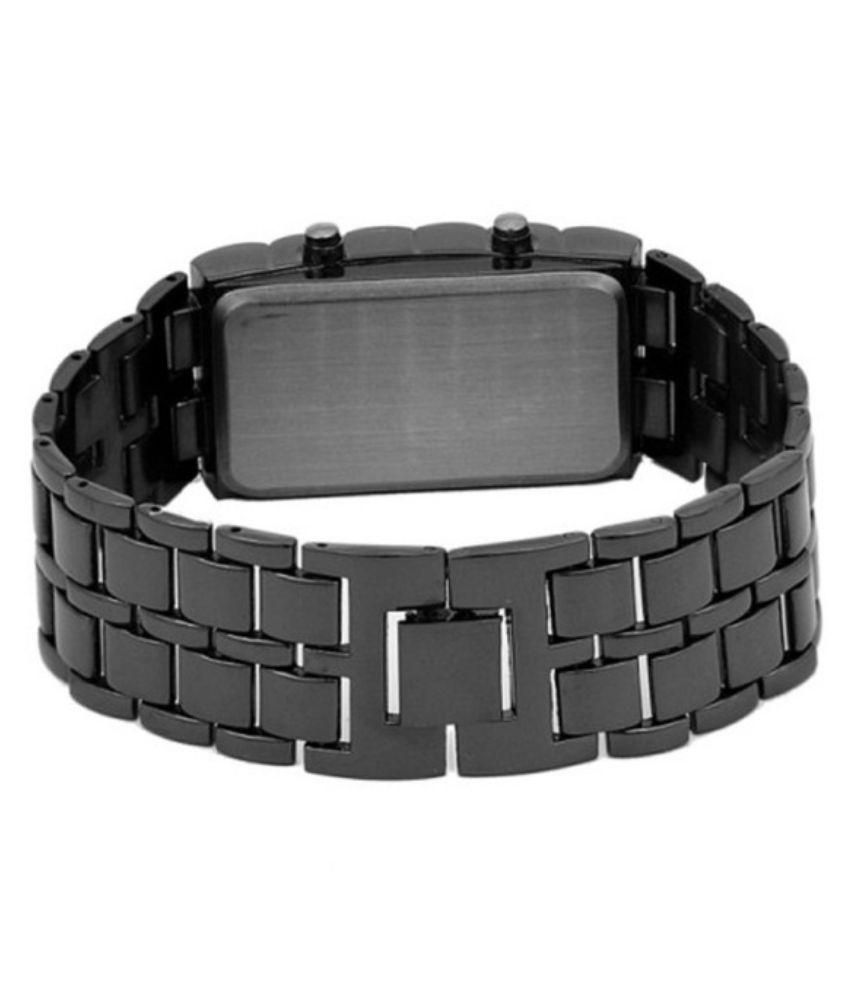 smc black digital led watch