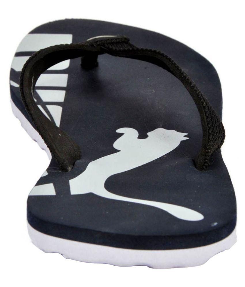 puma black thong flip flop