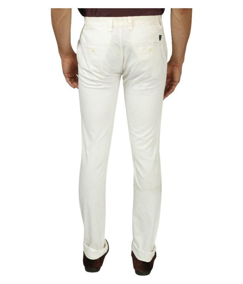 Koutons Outlaw White Regular -Fit Flat Trousers - Buy Koutons Outlaw ...