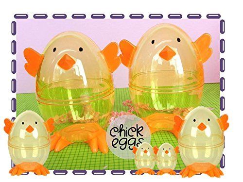 Clear Chick Shaped Easter Eggs 3 Fillable Treat Containers Buy Clear 