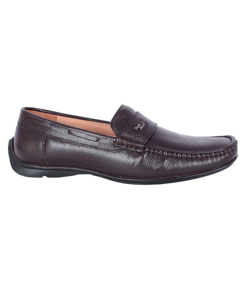 Runbird Brown Slip On Genuine Leather Formal Shoes Price in India- Buy ...