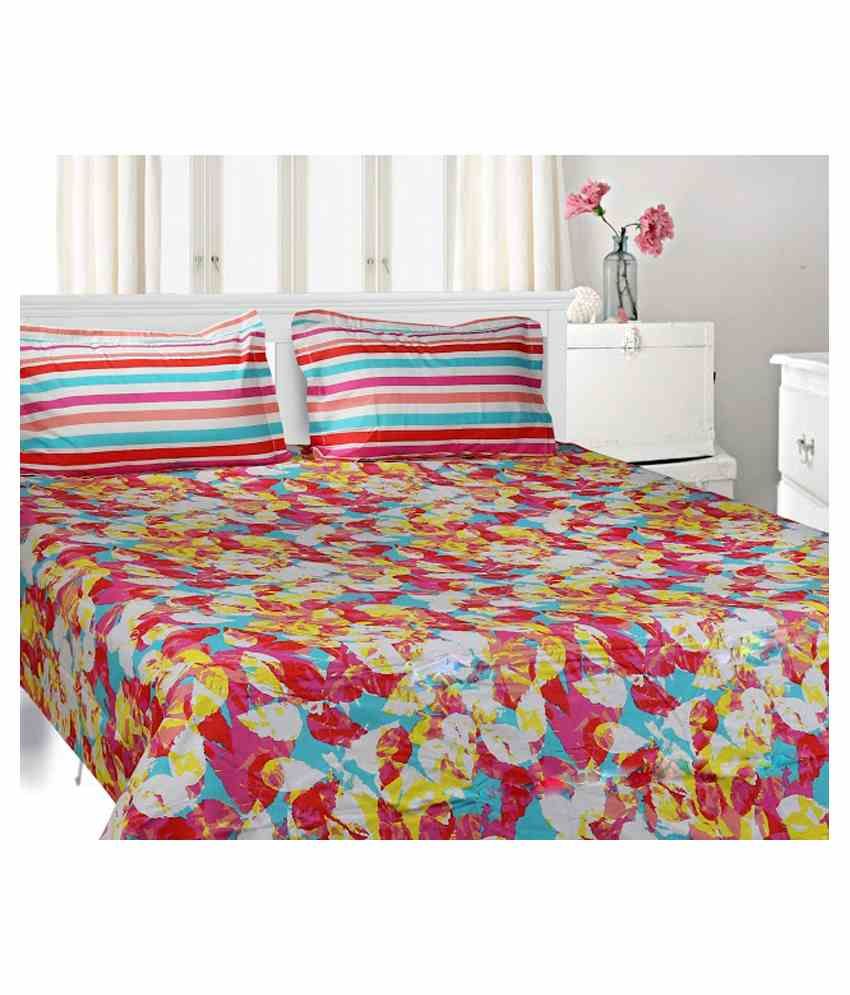 Trident Everyday Bedsheet set with 2 Pillow CoversMystic FloralII