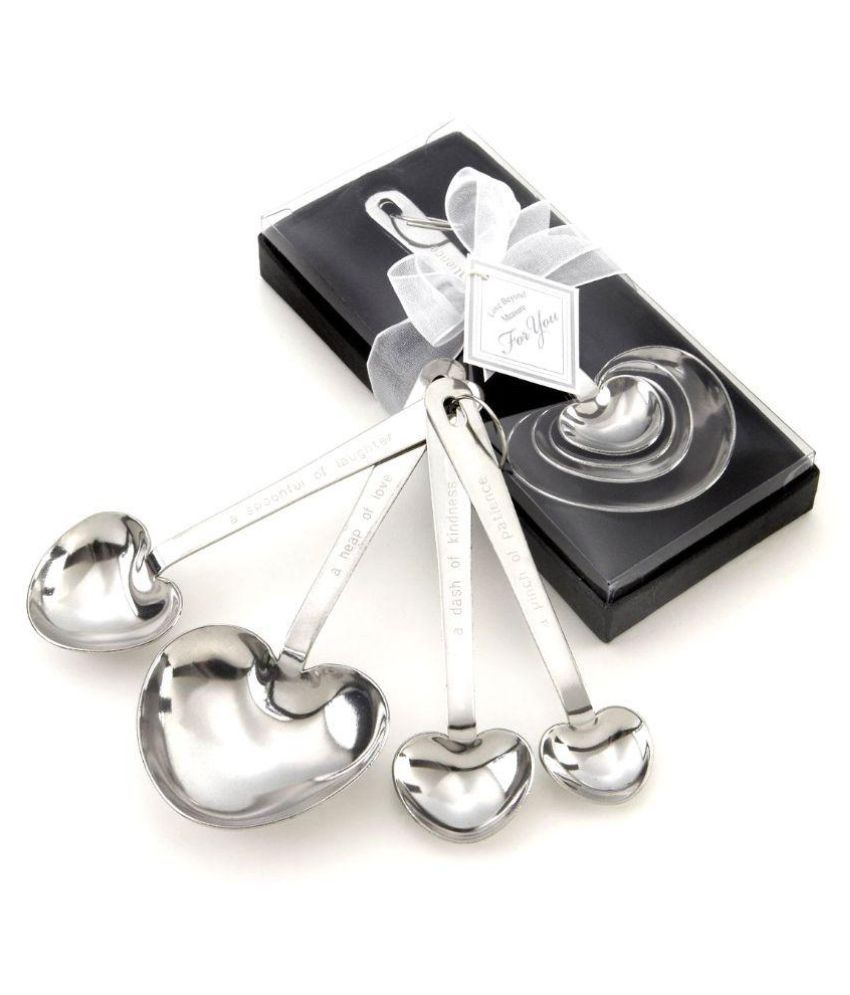 Babies Bloom Silver Metal Measuring Spoons For Baby Shower Favor (set of 4) Buy Online at Best