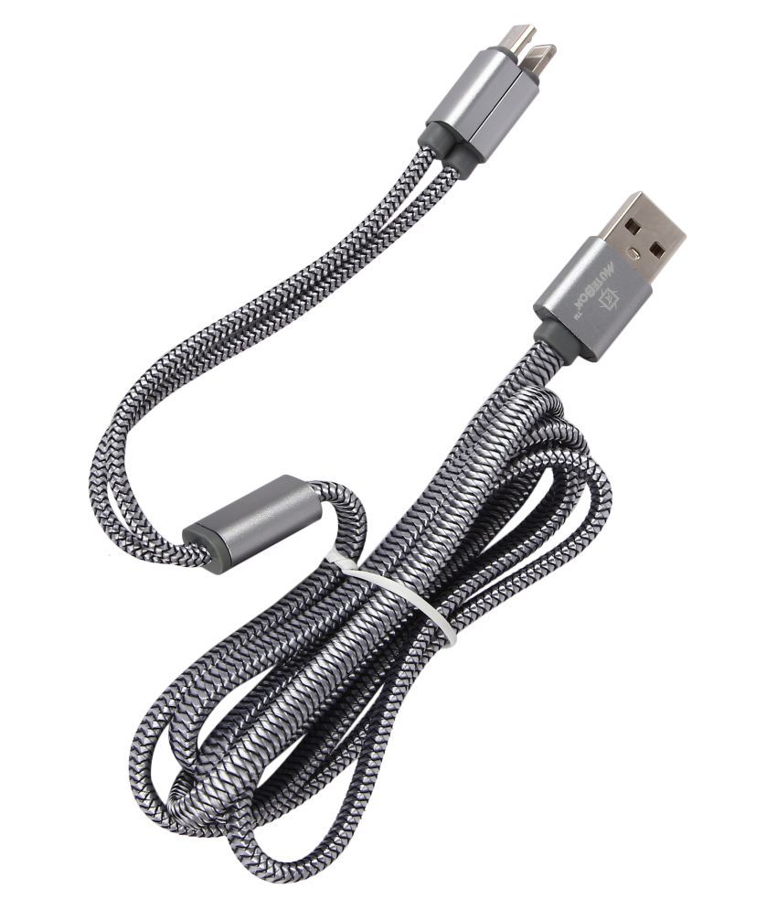    			Mutebox MXD-110 2 IN 1 FAST CHARGING SERIES  USB Data Cable Cable Grey - 1.2