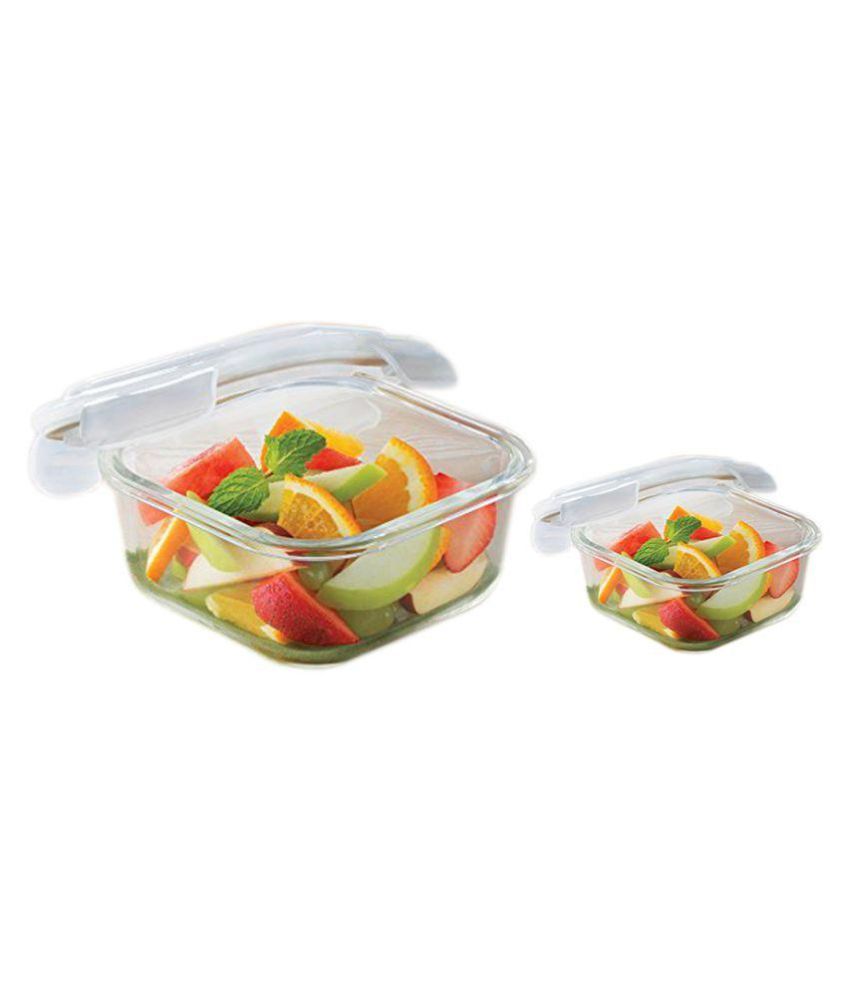 Borosil Square Dish With Lid Set Of 2 Buy Online At Best Price In India Snapdeal