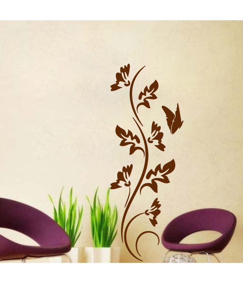     			Decor Villa Beauty Flower PVC Wall Stickers