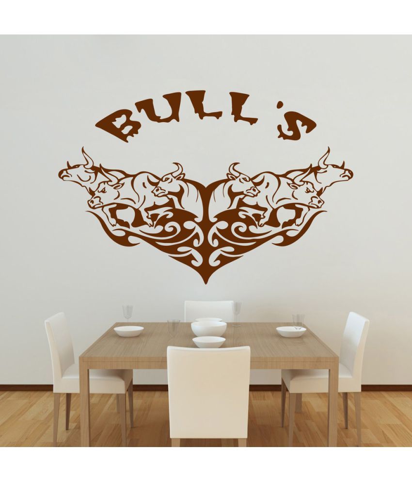     			Decor Villa Bulls PVC Wall Stickers