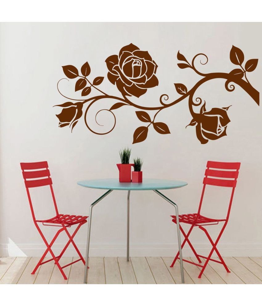     			Decor Villa Beauty Rose PVC Wall Stickers