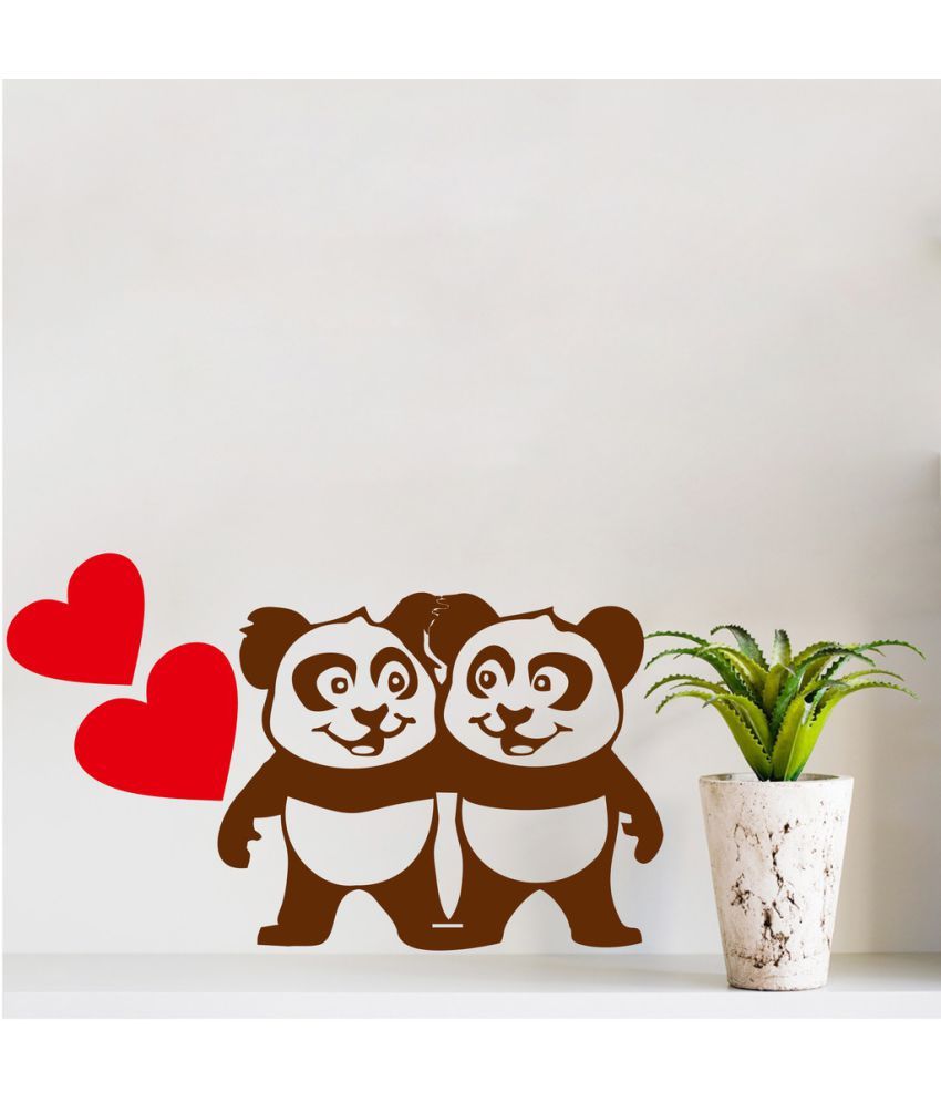     			Decor Villa Panda Love PVC Wall Stickers