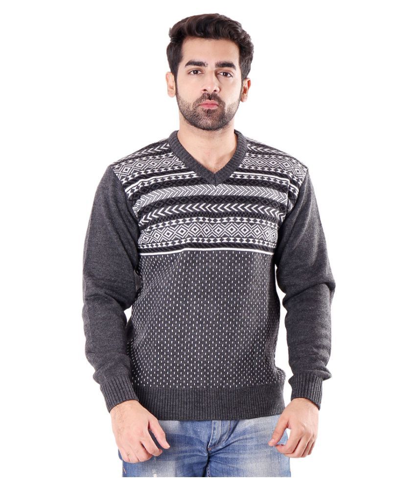 dark grey v neck sweater