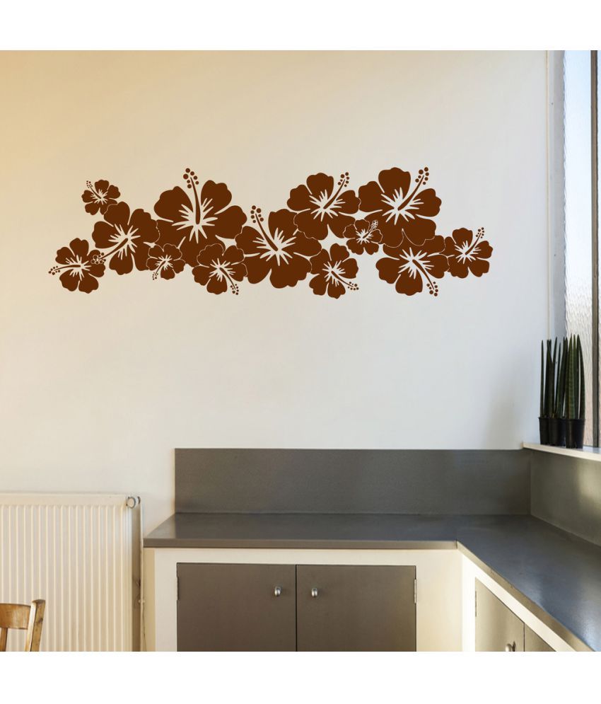     			Decor Villa Hibiscus Flower PVC Wall Stickers