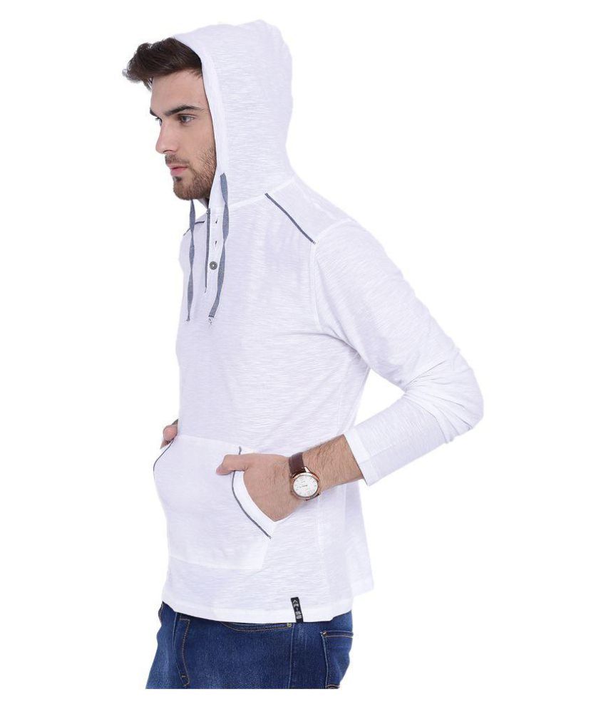 white hooded t shirt