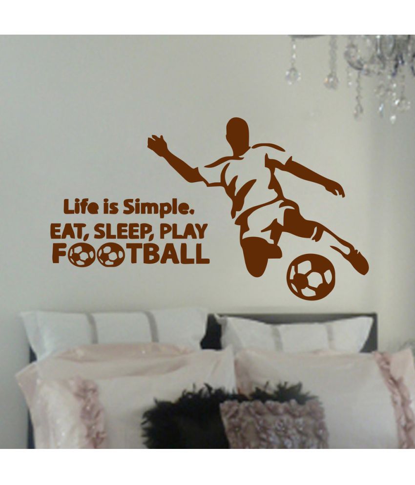     			Decor Villa Eat Sleep Play Football Wall PVC Wall Stickers