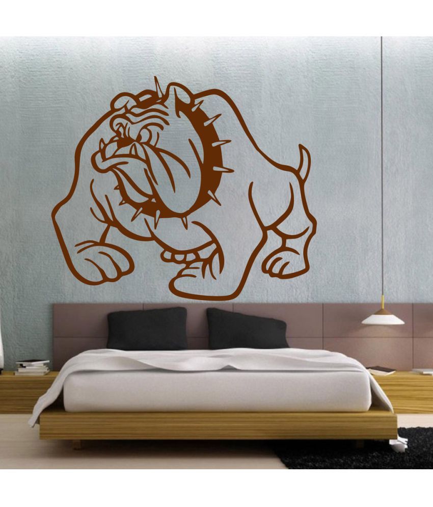     			Decor Villa Bull Dog PVC Wall Stickers