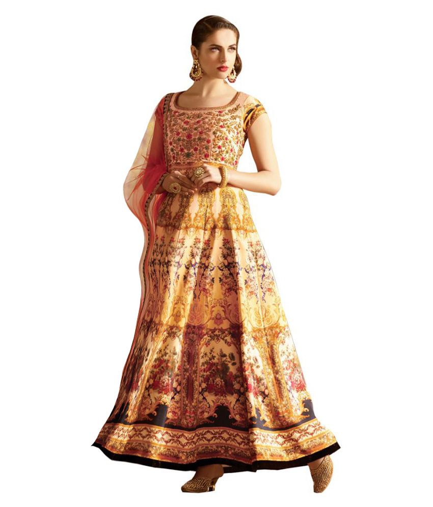 Khantil Multicoloured Bhagalpuri Silk Dress Material - Buy Khantil ...