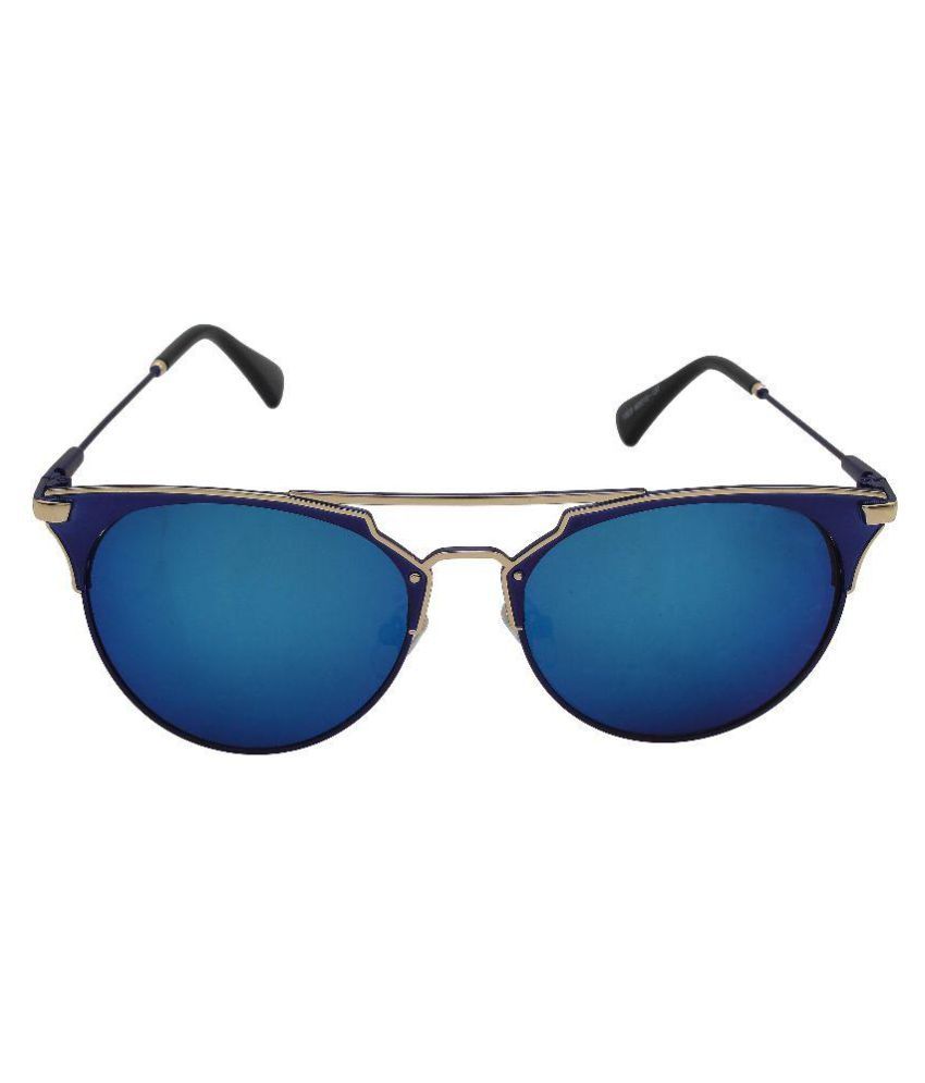 blue round sunglasses men