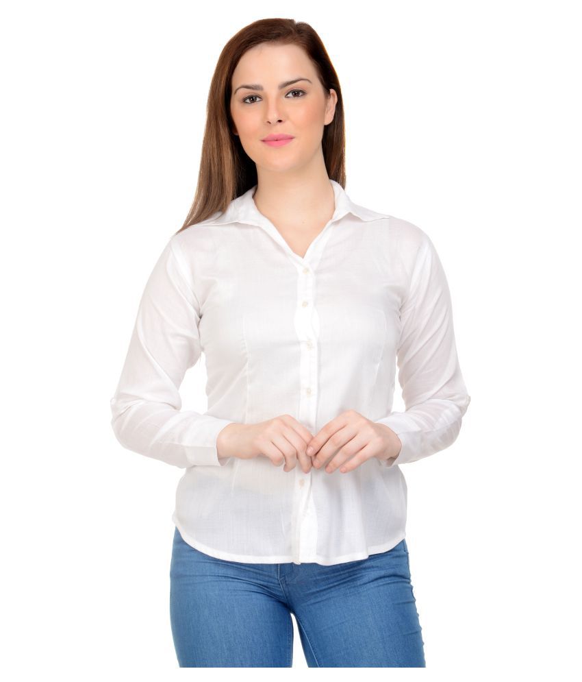     			NEUVIN - White Rayon Women's Shirt Style Top ( Pack of 1 )