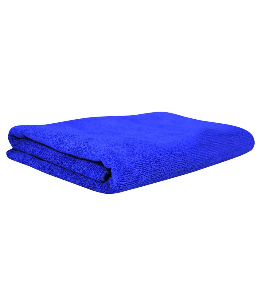     			SOFTSPUN - Blue Microfibre Solid Bath Towel (Pack of 1)