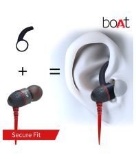 boAt BassHeads 200 In Ear Wired With Mic Earphones Red