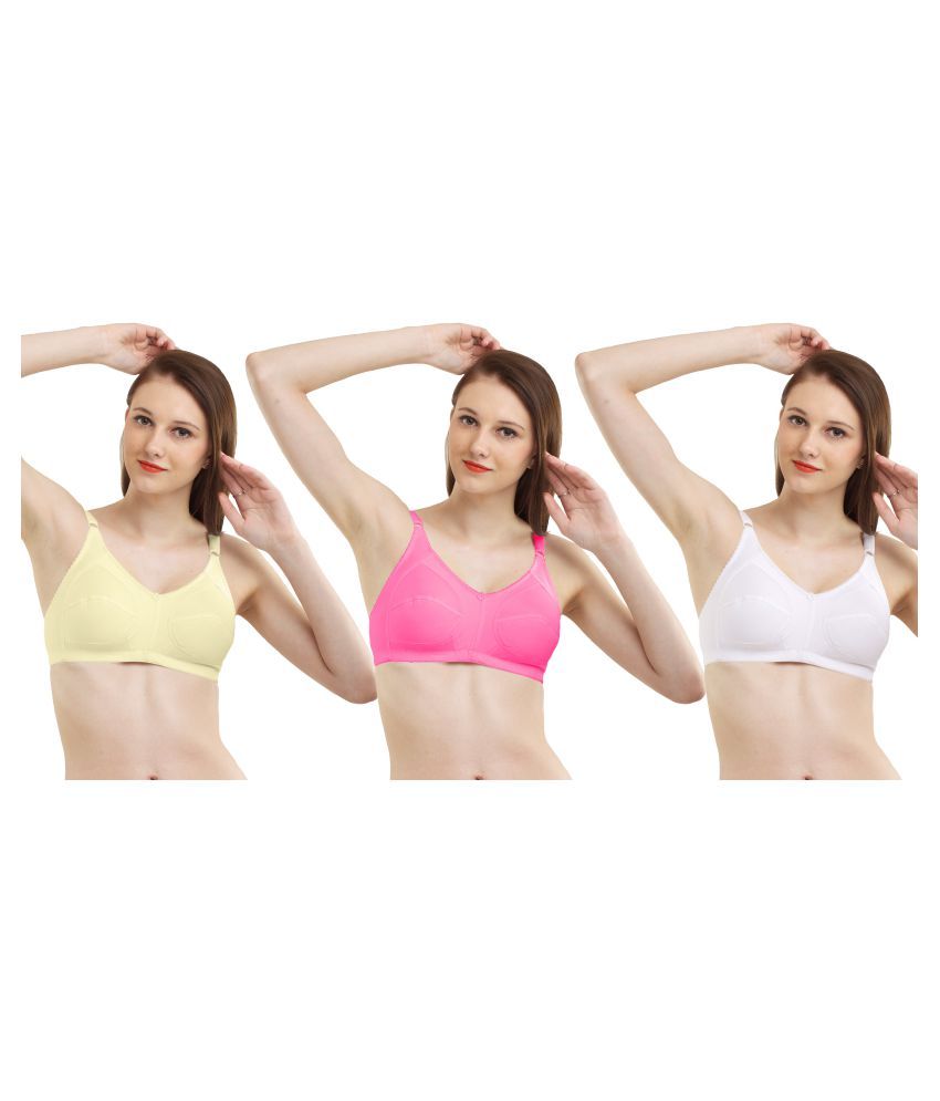     			Madam Multi Color Cotton Full Coverage T-Shirt Bra