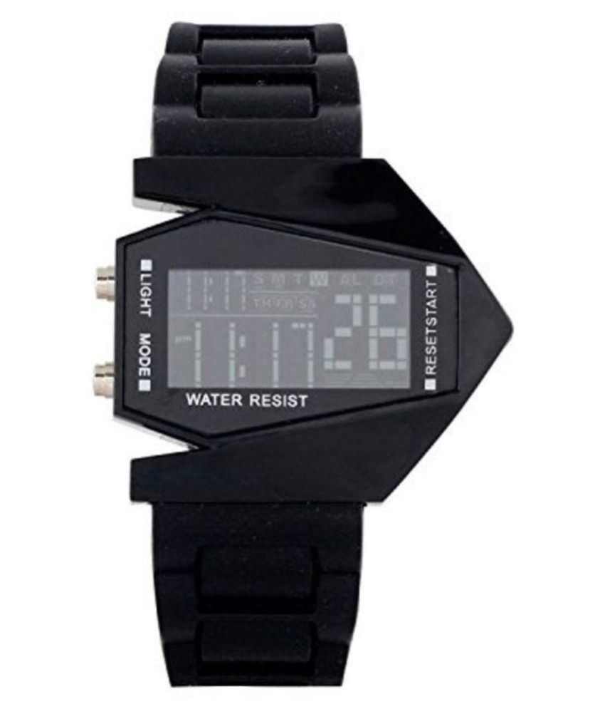plain black digital watch