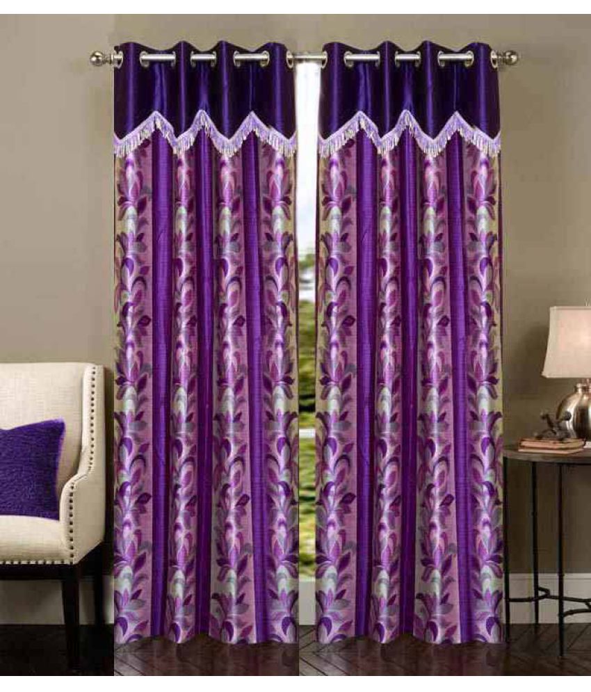     			Stella Creations Set of 2 Door Eyelet Curtains Abstract Multi Color