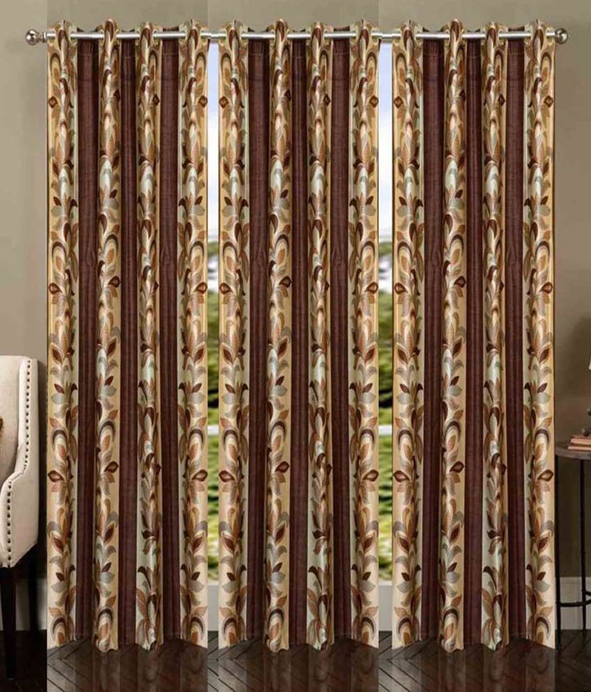     			Stella Creations Set of 3 Door Eyelet Curtains Abstract Multi Color