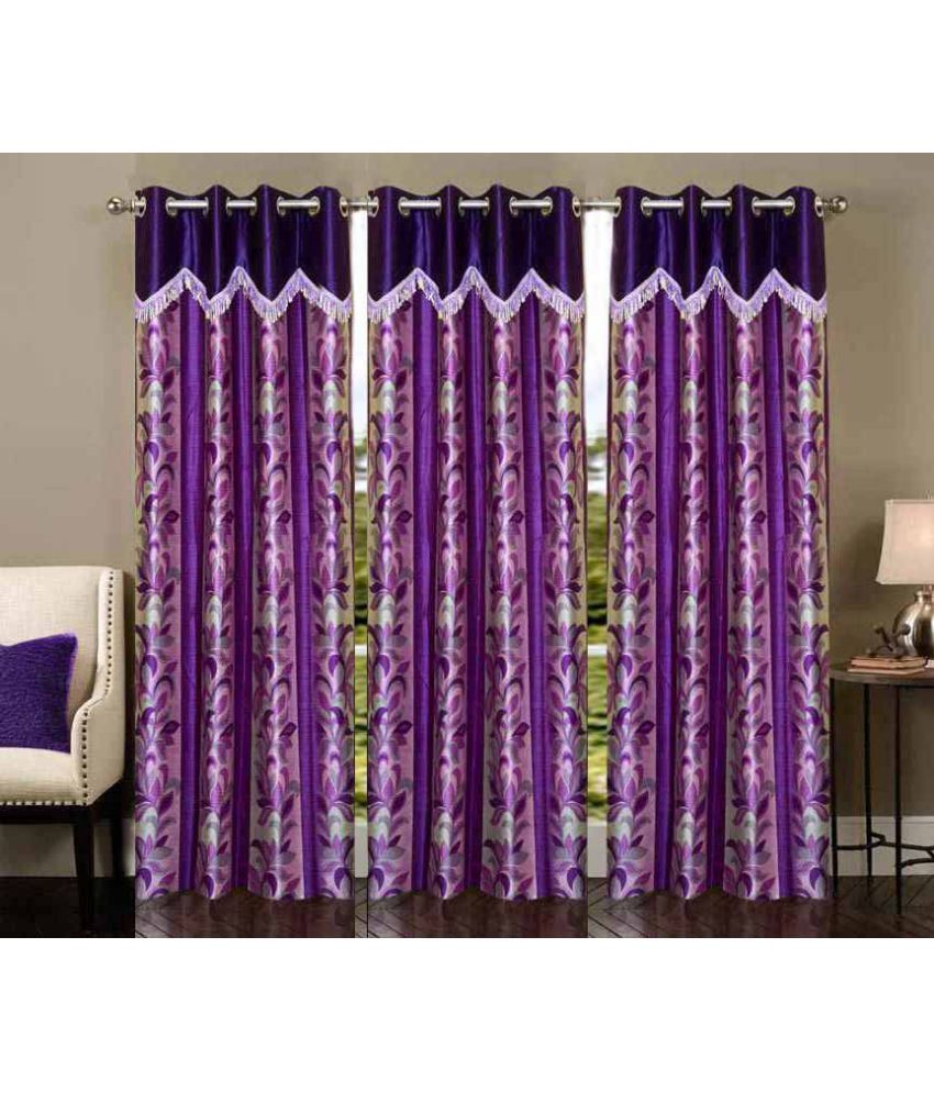     			Stella Creations Set of 3 Door Eyelet Curtains