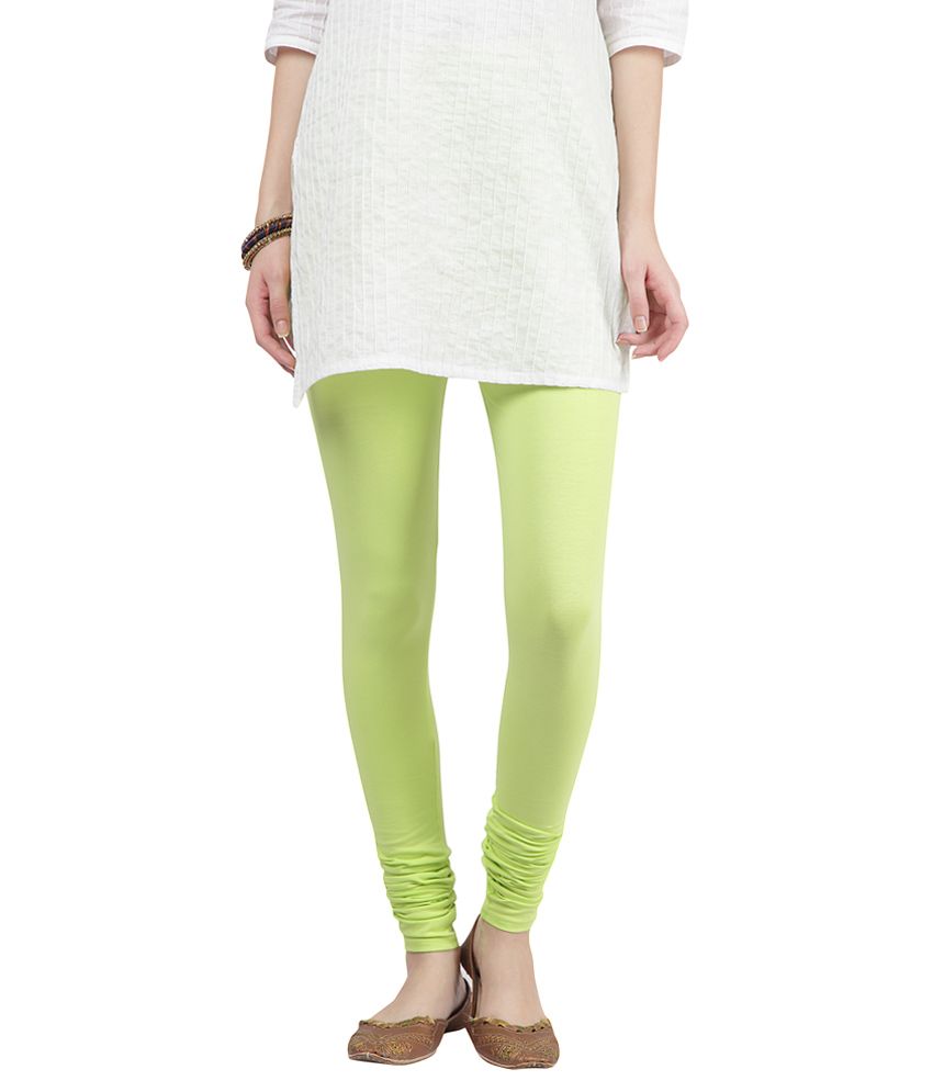 FBB Green Solid Churidar Leggings 