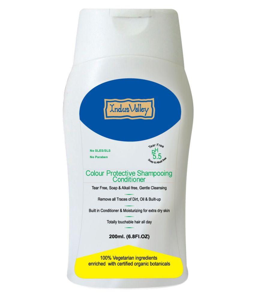 Indus Valley Colour Protective Shampoo With Conditioner Helps Protect Colored And Maintain Hair Color Tear Free 200ml