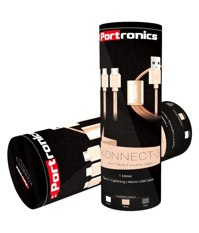 Portronics Multi Pin Cable Grey 1 Meter All Cables Online at Low
