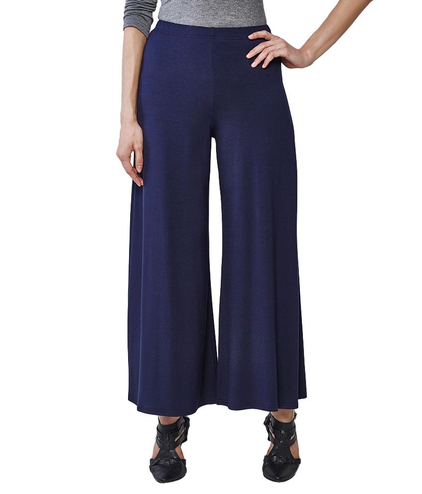 Buy AND Blue Solid Palazzo Pants Online at Best Prices in India - Snapdeal