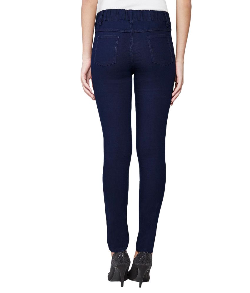 AND Navy Blue Solid Jeggings - Buy AND Navy Blue Solid Jeggings Online ...