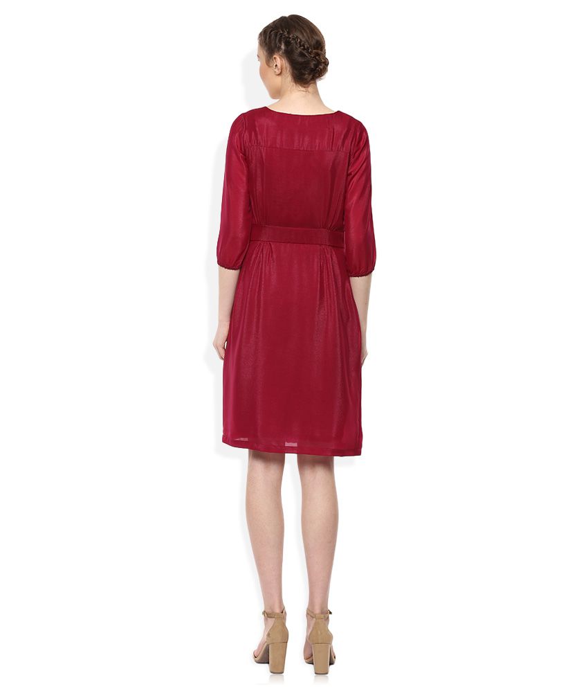 Park Avenue Woman Red 3|4th Sleeves Dresses - Buy Park Avenue Woman Red ...