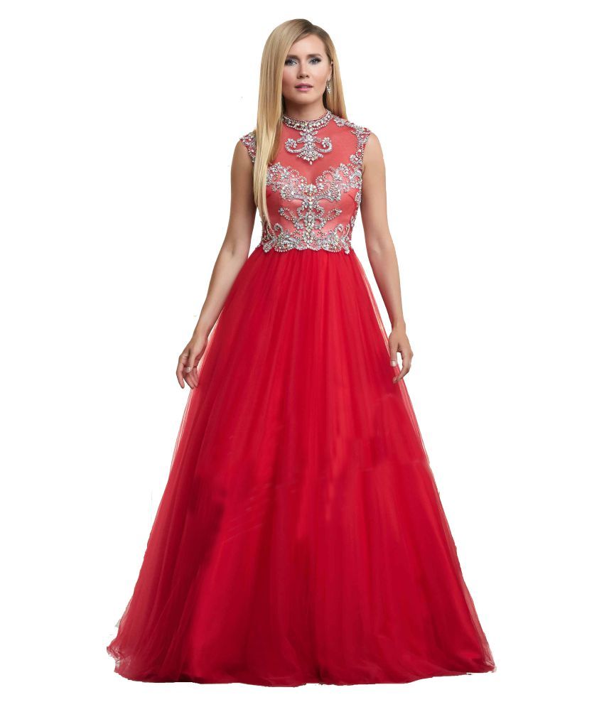 red georgette frock